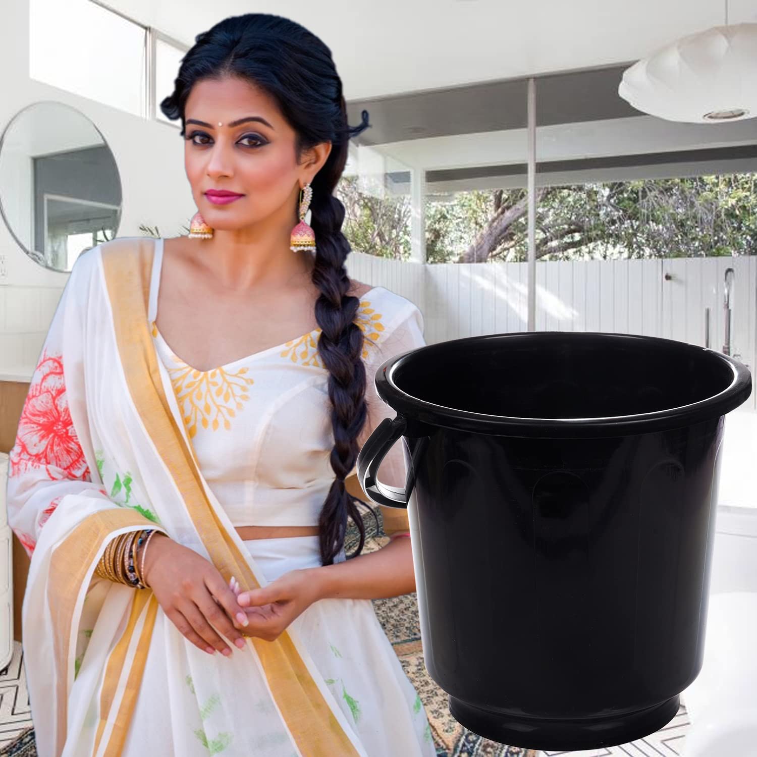Kuber Industries 16L Plastic Bucket - Durable & Versatile -4 Kuber Industries 16L Plastic Bucket - Durable & Versatile -4