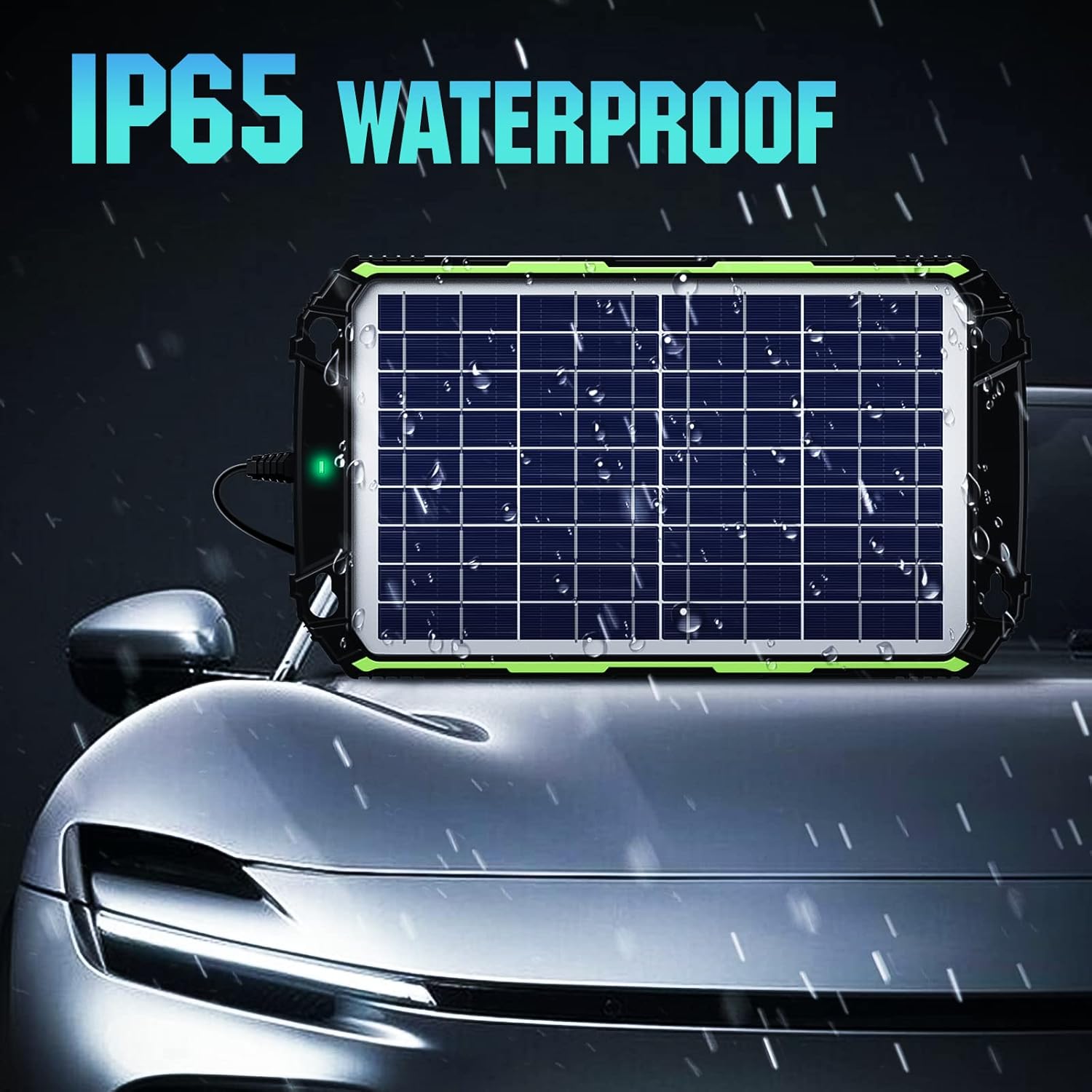 10W 12V Solar Battery Charger & Maintainer, Waterproof 10 Watt 12 Volt Solar Trickle Charger, Built-in Intelligent MPPT Charge Controller for Car Automotive Boat Marine RV Trailer Motorcycle : Patio, Lawn & Garden