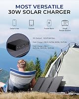 BigBlue 30W napelemes töltő állvánnyal, IP65 vízálló, USB-C és USB-A portokkal 2