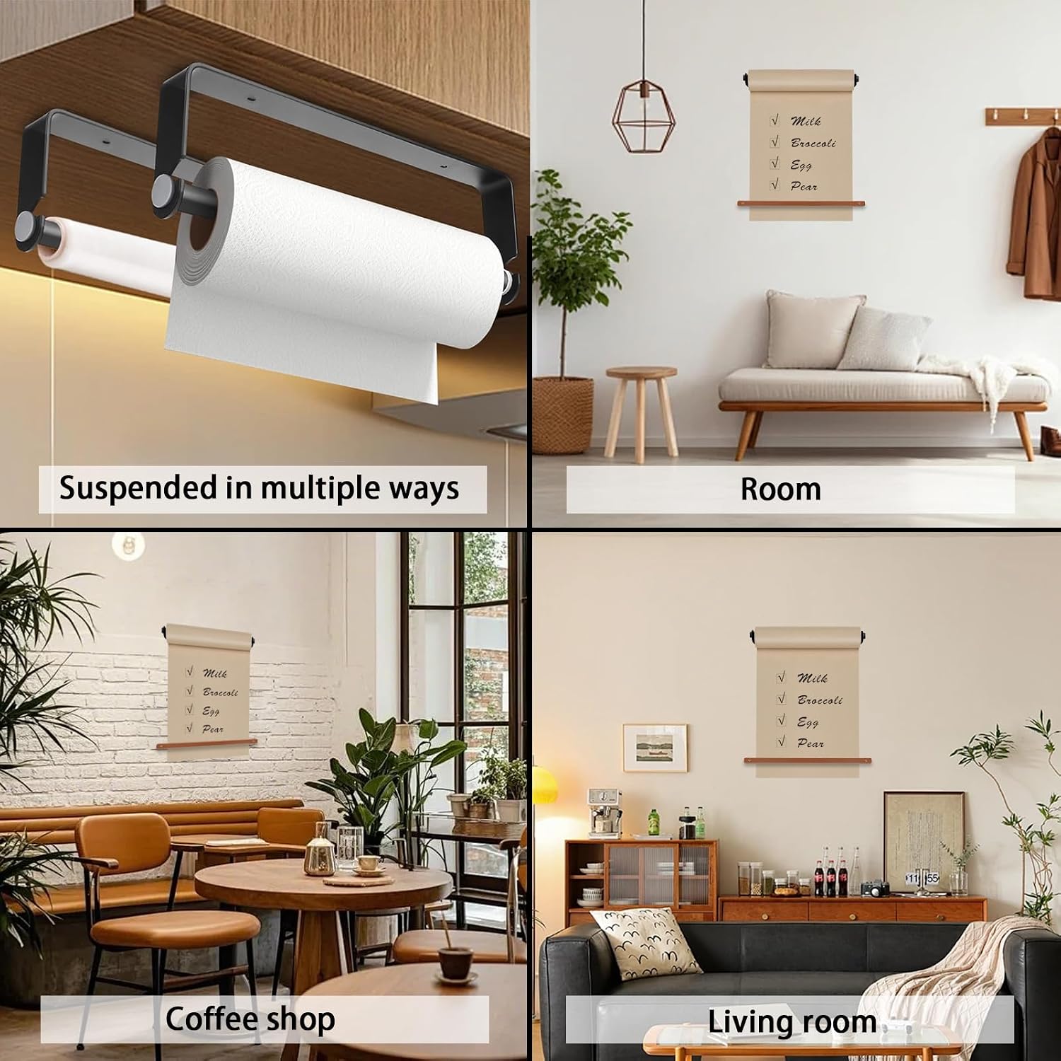 Paper Roll Holder- Wall-Mounted Paper Roll Dispenser 30-Meter Brown Butcher Paper Roll is Suitable for Memo Boards, Wall Decorations, to-Do Lists,DIY Drawings, Artworks, and Creativity