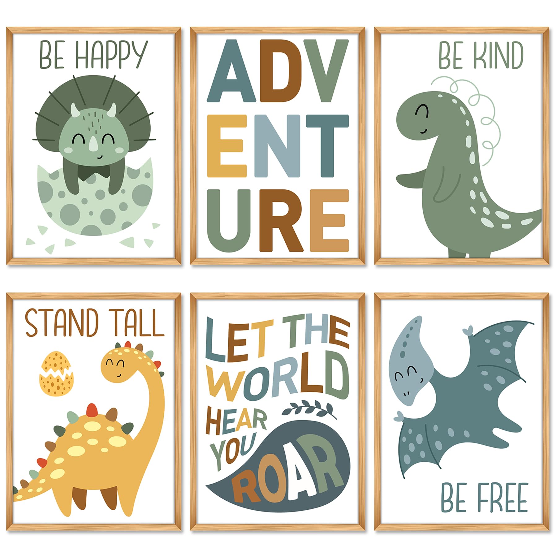 BOARSHUA a4 Dinosaur Canvas Wall Art Print