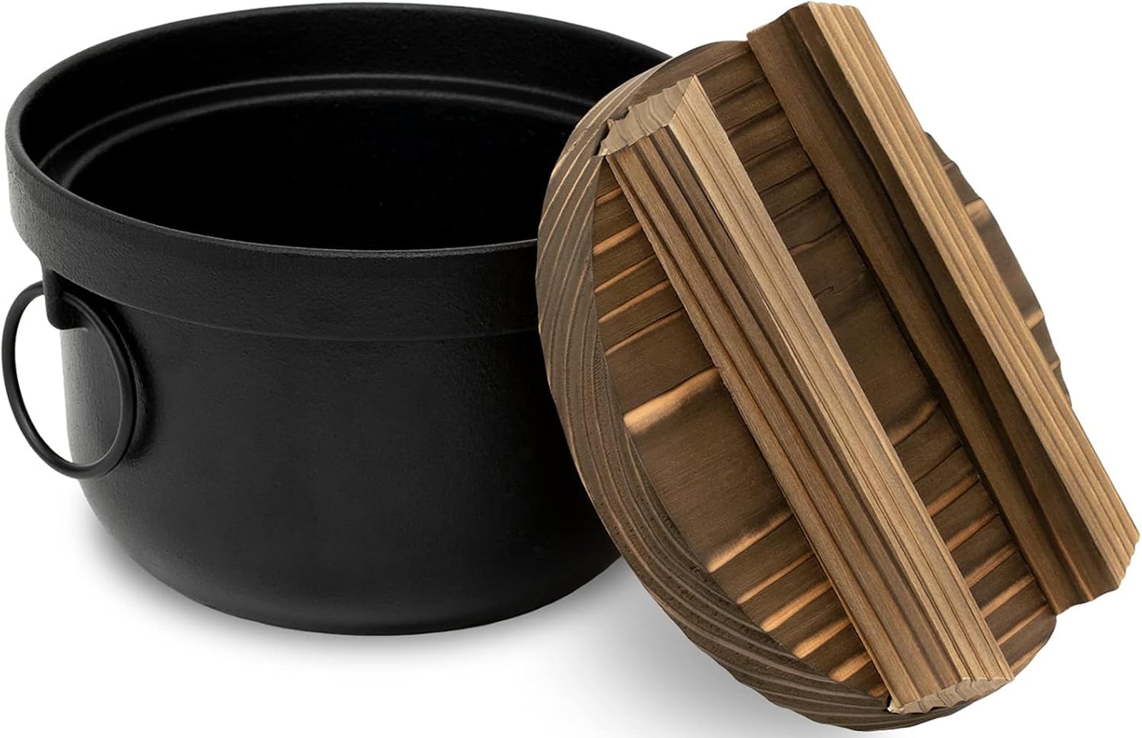 Ikenaga Iron Works Delicious - Arroz de hierro, olla de hierro, negro, 2 piezas 4