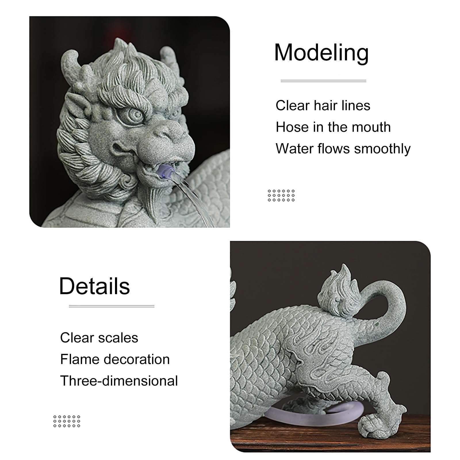 Cracheurs d'étang, Fontaines pour bassins d'animaux, aménagement paysager d'eau à Circulation Automatique pour Bassin à carpes koï, pour Cour Design Cascade(32 * 12 * 20cm/12.5 * 4.7 * 7.9)