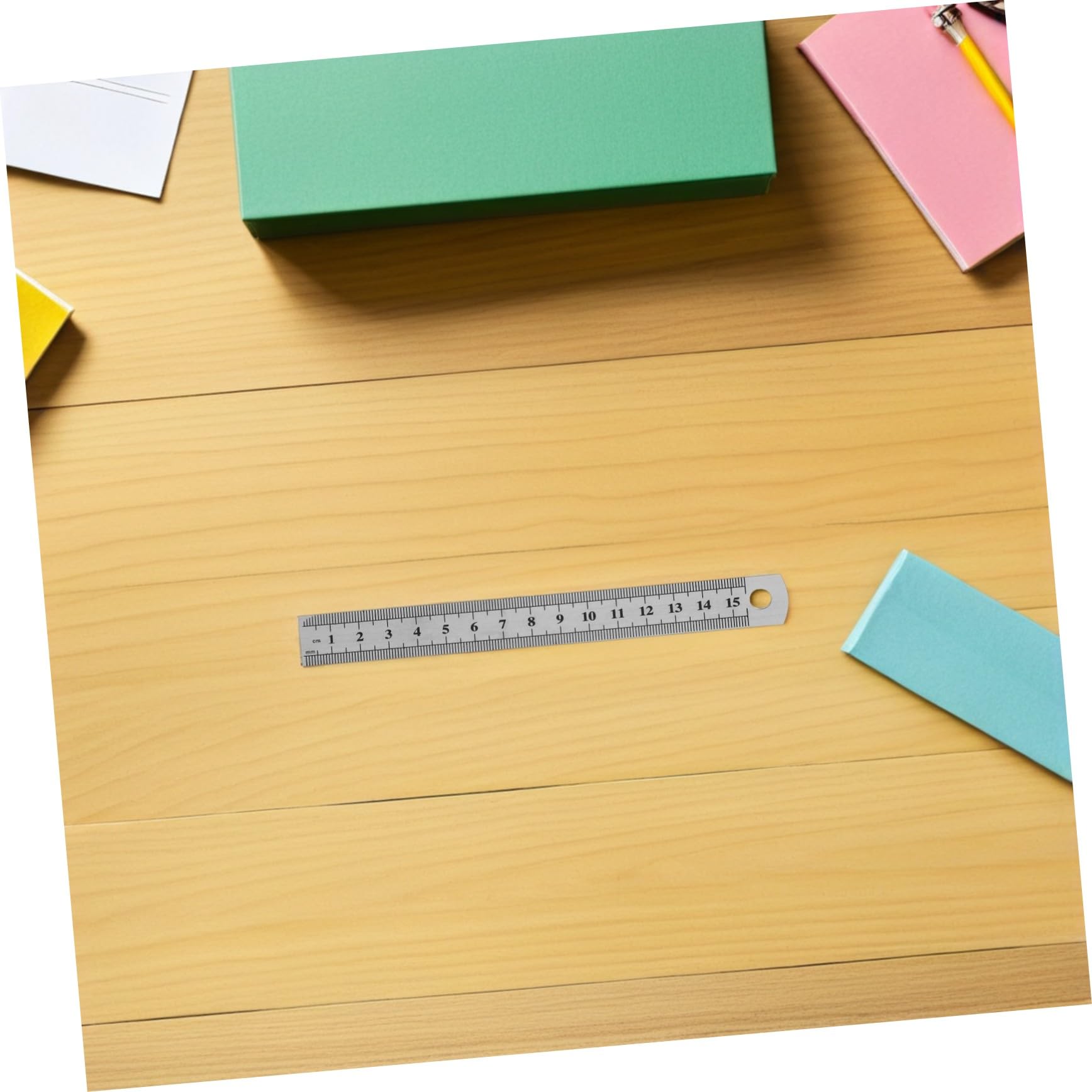 VILLCASE 30pièces Règle Graduée de Acier Inoxydable Double Échelle Outil de Mesure Précis pour Dessin Technique Géométrie Scolaire et Travaux Manuels