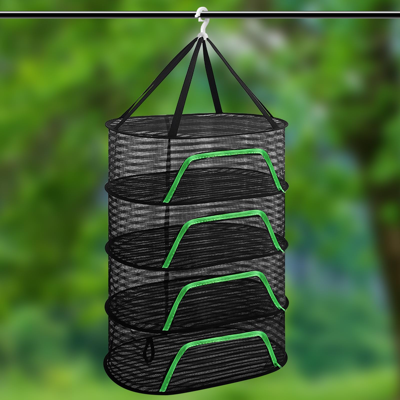 GBKDQQ Rete a secco per erbe aromatiche, Drying Rack, a 4 strati, da appendere con chiusura lampo, per asciugare, pieghevole, adatto per fiori secchi, carne, erbe aromatiche