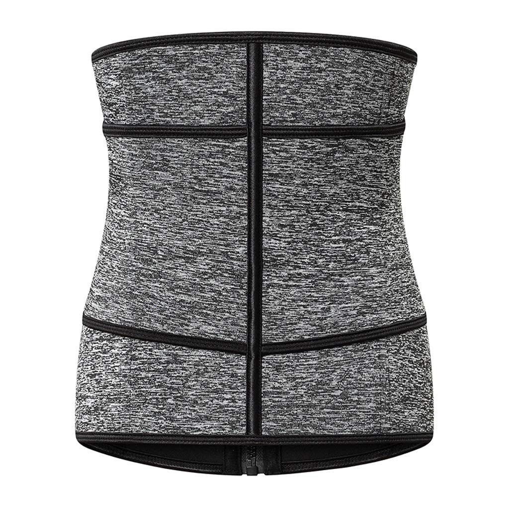 S-4XL Cinturón Abdominal 7 Acero Deshuesado Cremallera de Alta compresión Neopreno Cintura Cincher Sauna Corset Sudor Cintura Entrenador Body Shaper(Gray,XXXL)