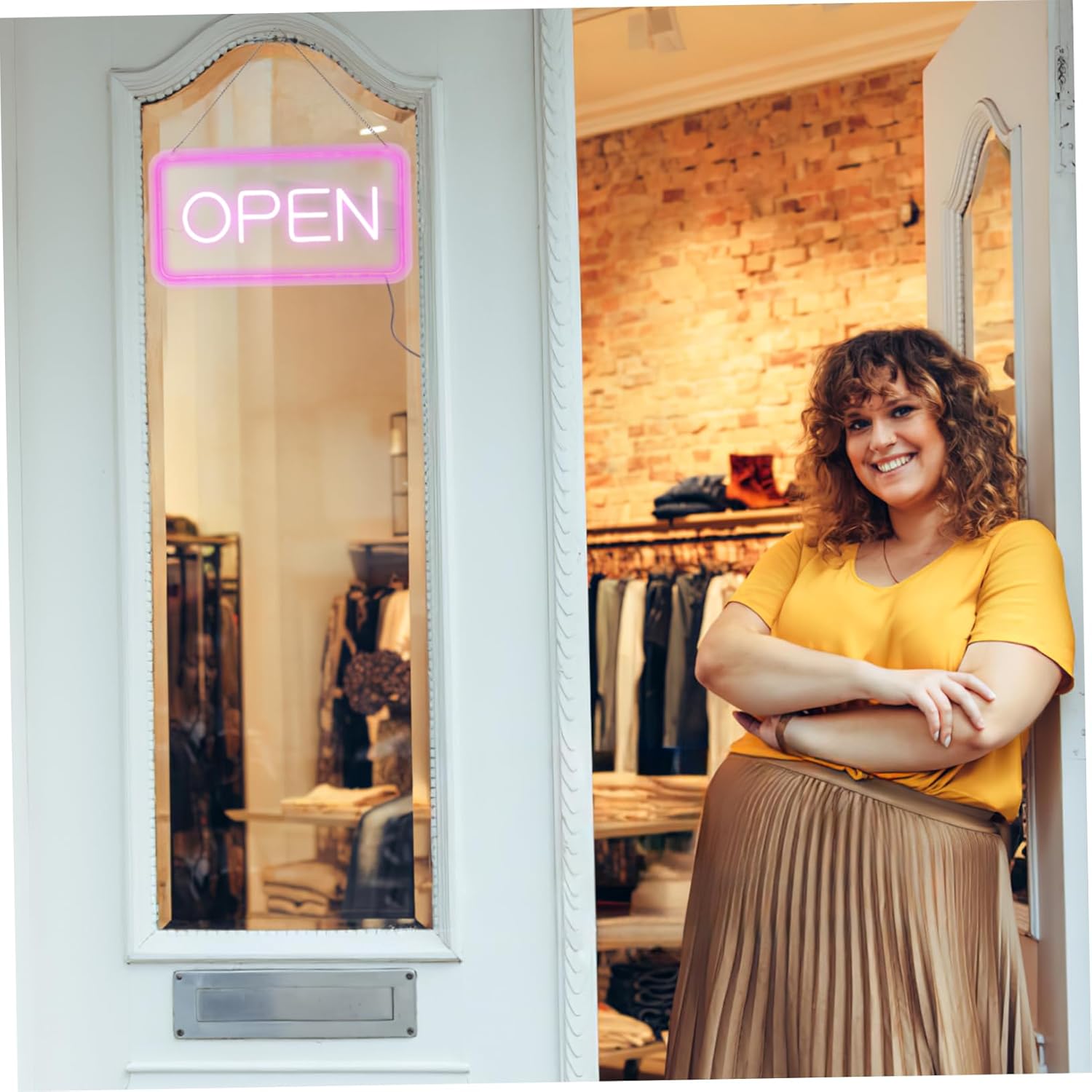 Healifty LED Neon Open Sign Lighted Open Sign for Business with USB Power with Chain for Stores Restaurants Storefronts Easy Installation