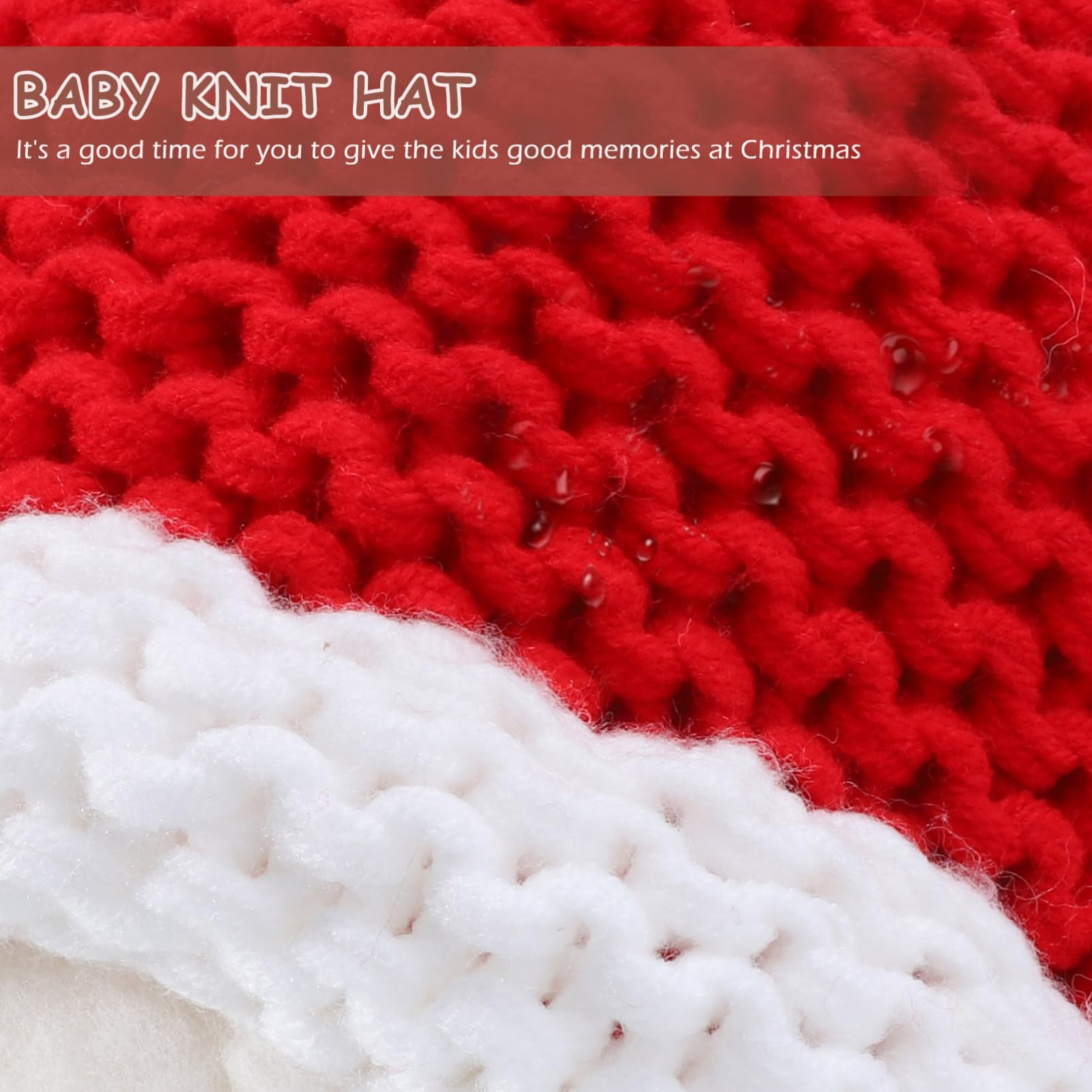 CALLARON Hut Babykleidung -Outfit Motorhaube Neugeborenes Gestrickte Weihnachtsmütze -urlaubsmütze Urlaubsstrickmützen Weihnachtslanger Häkeln Zopfhaube Babys Rot Garn