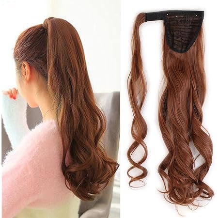 Ponytail Extensions Pferdeschwanz Haarteil Clip In Extensions Wie Echthaar Zopf Gewellt Kunsthaare Gunstig Haarverlangerung 17 43cm 120g Kastanienbraun Amazon De Beauty