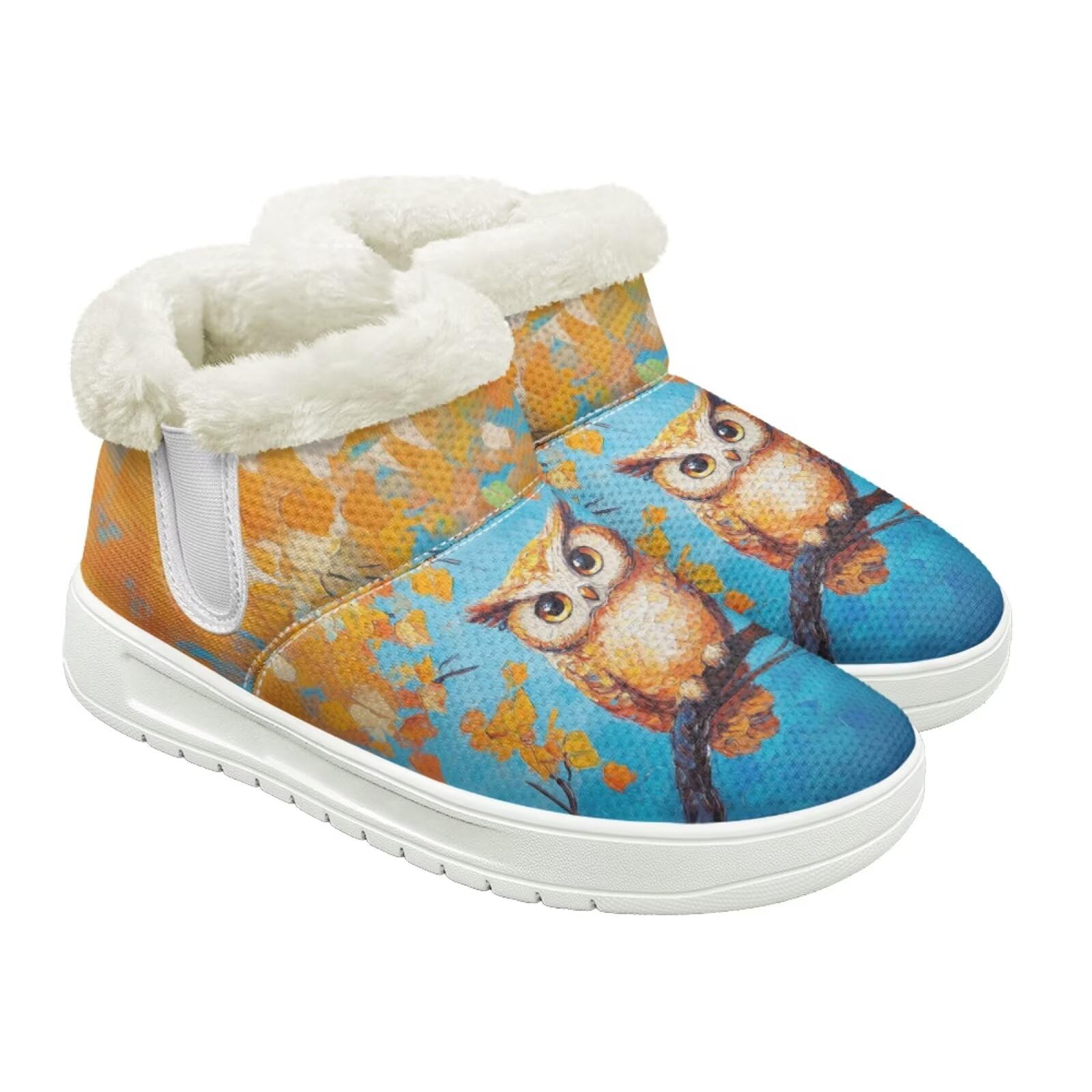 Warm Winter Boots Women Short Snow Boots for Women Non Slip Winter Shoes with Fur Lined