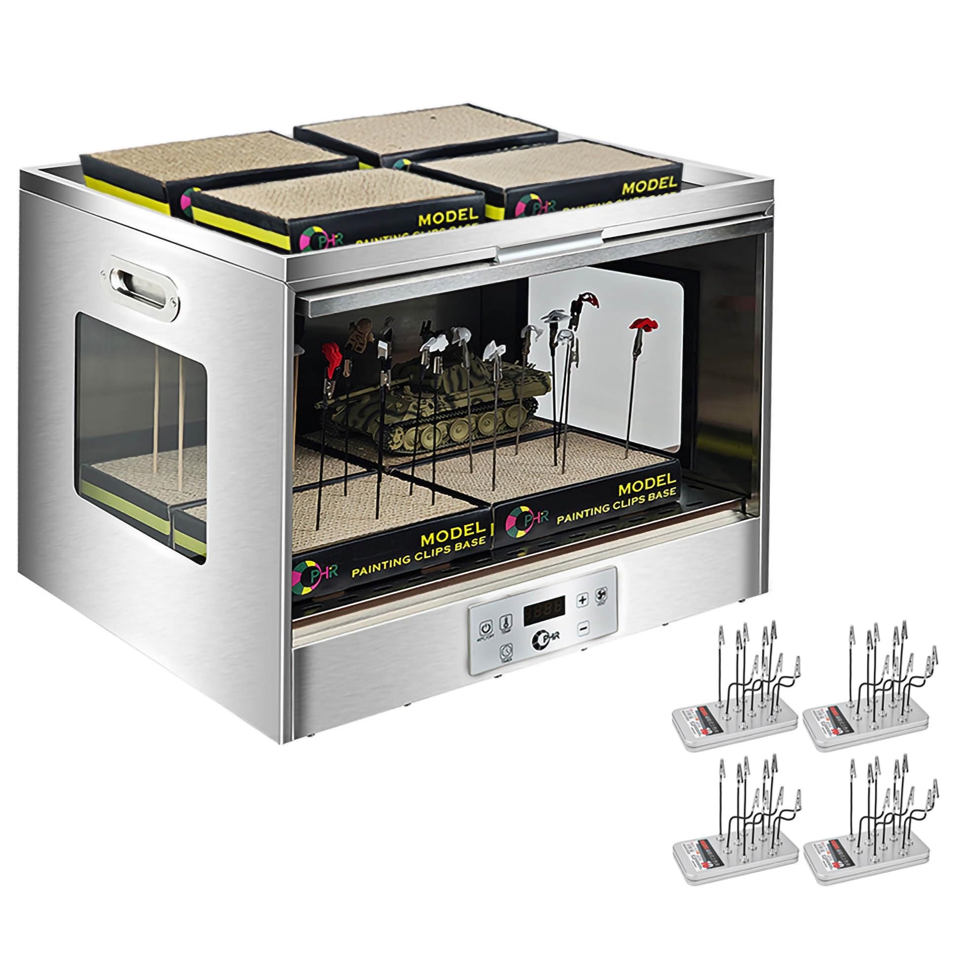 Cabine sèche aérographe 300W en acier inoxydable avec 40 clips - 8