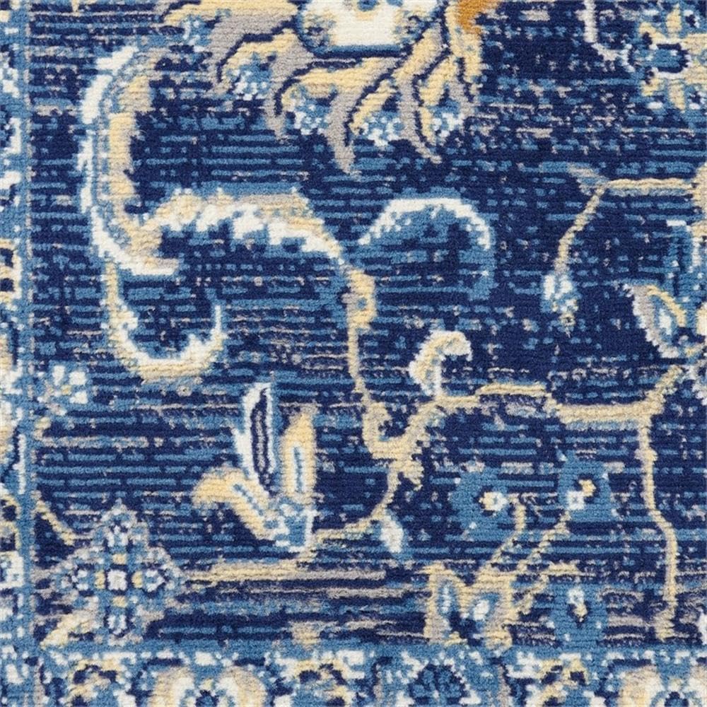 Nourison Home Grafix Traditional Navy 2'3" x 7'6" Area Rug, Easy Clean, Non Shedding, Bed Room, Living Room, Dining Room, Kitchen (2x8)