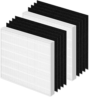 AP-1512HH True HEPA Replacement Filter for Coway Airmega Air Purifiers AP-1512HH, AP-1512HH-FP, AP-1518R, AP-1519P, Part # 3304899, 2 True HEPA Filter with 8 Activated Carbon Pre-Filters