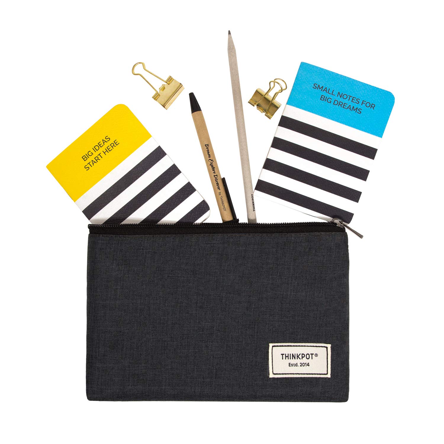THINKPOT Black Signature Large Pouch - 15 Cm X 24 Cm