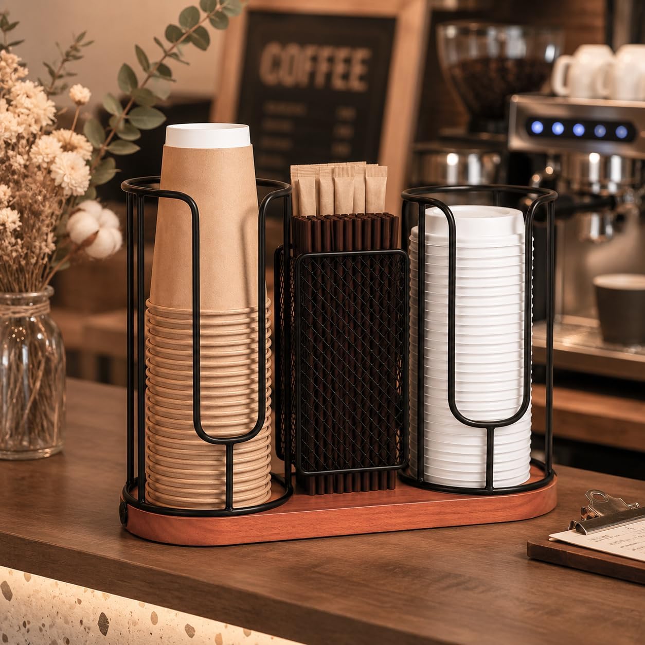 MRAXEL Plastic Coffee Cup Holder for Countertop, Coffee Cup Organizer