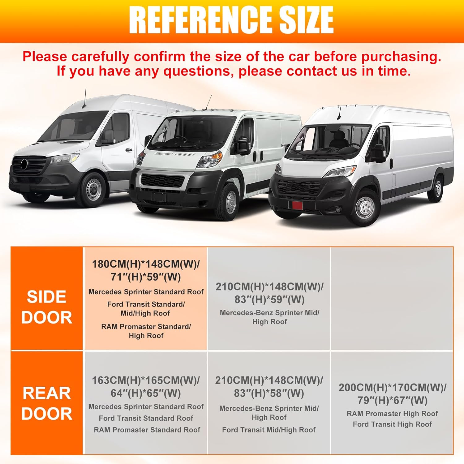 Van Insulated Door Curtain for Side Doors Magnetic Thermal Cover for Ford Transit/RAM Promaster/Mercedes Sprinter Standard Roof - Keep Heat in & Cold Out for Winter Camper Van