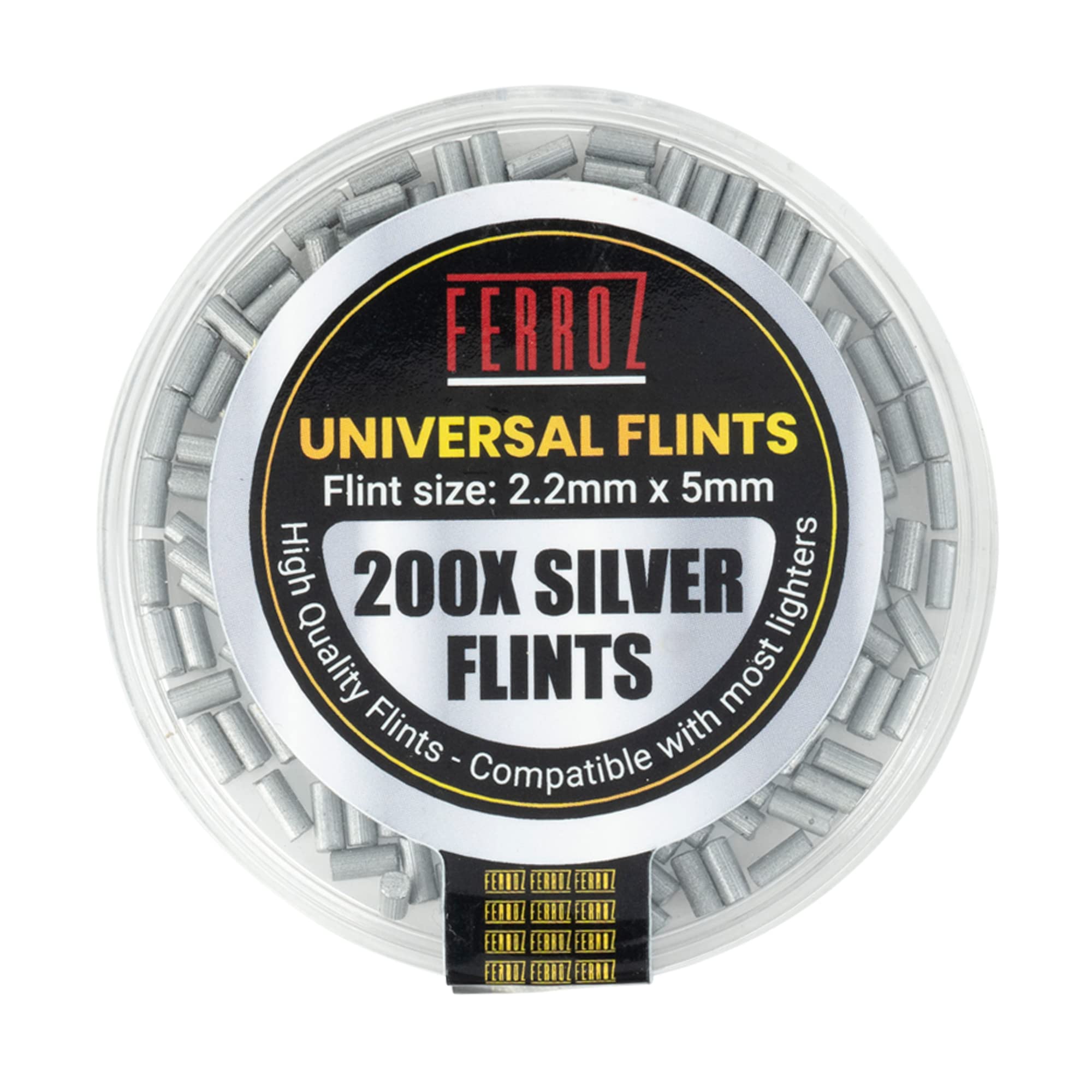 FerrozLighter Flints - Universal Lighter Flint (Silver, 200)