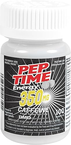 Tabletas, píldoras de cafeína de vitamina B6 y B12, 350 mg de cafeína por porción, suplemento de rendimiento físico y enfoque, 100 unidades