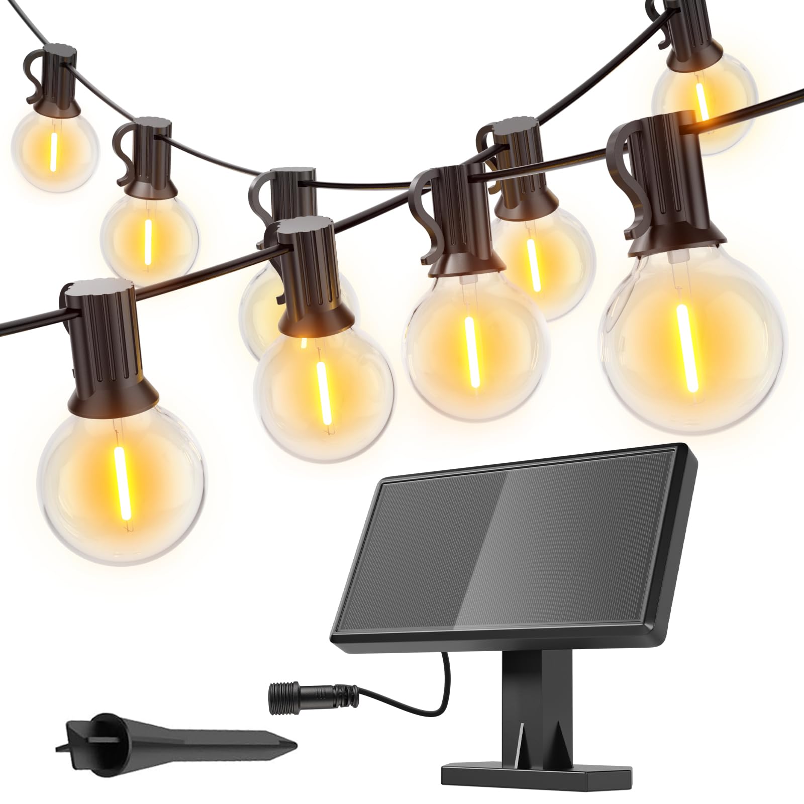 Miootly IP65 Catena Luminosa Esterno Solare 31M 50+2 Lampadine Luci Solari Esterno Giardini Terrazze, Batteria 4400 mAh