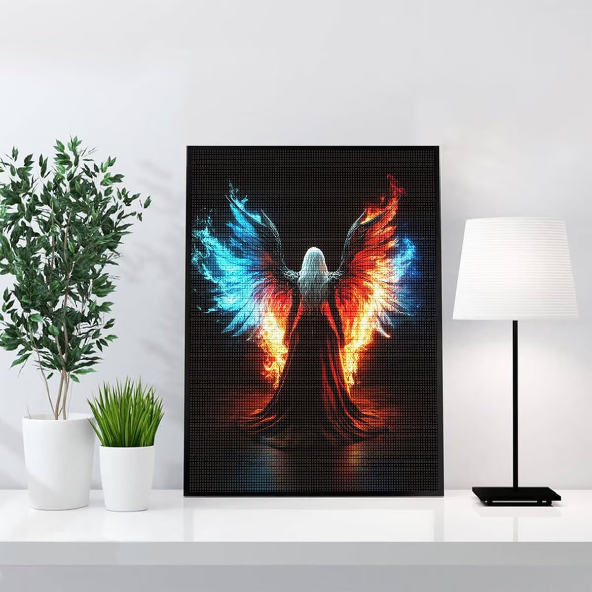 Diamond Painting Kit Completo, Diamond Painting Donna, 5D Quadrato Pittura Diamante Kit Manualidades Adultos DIY Diamantini Crystal Art Disegni Ricamo Punto Croce Artigianale, 90x120cm Angelo j0-969
