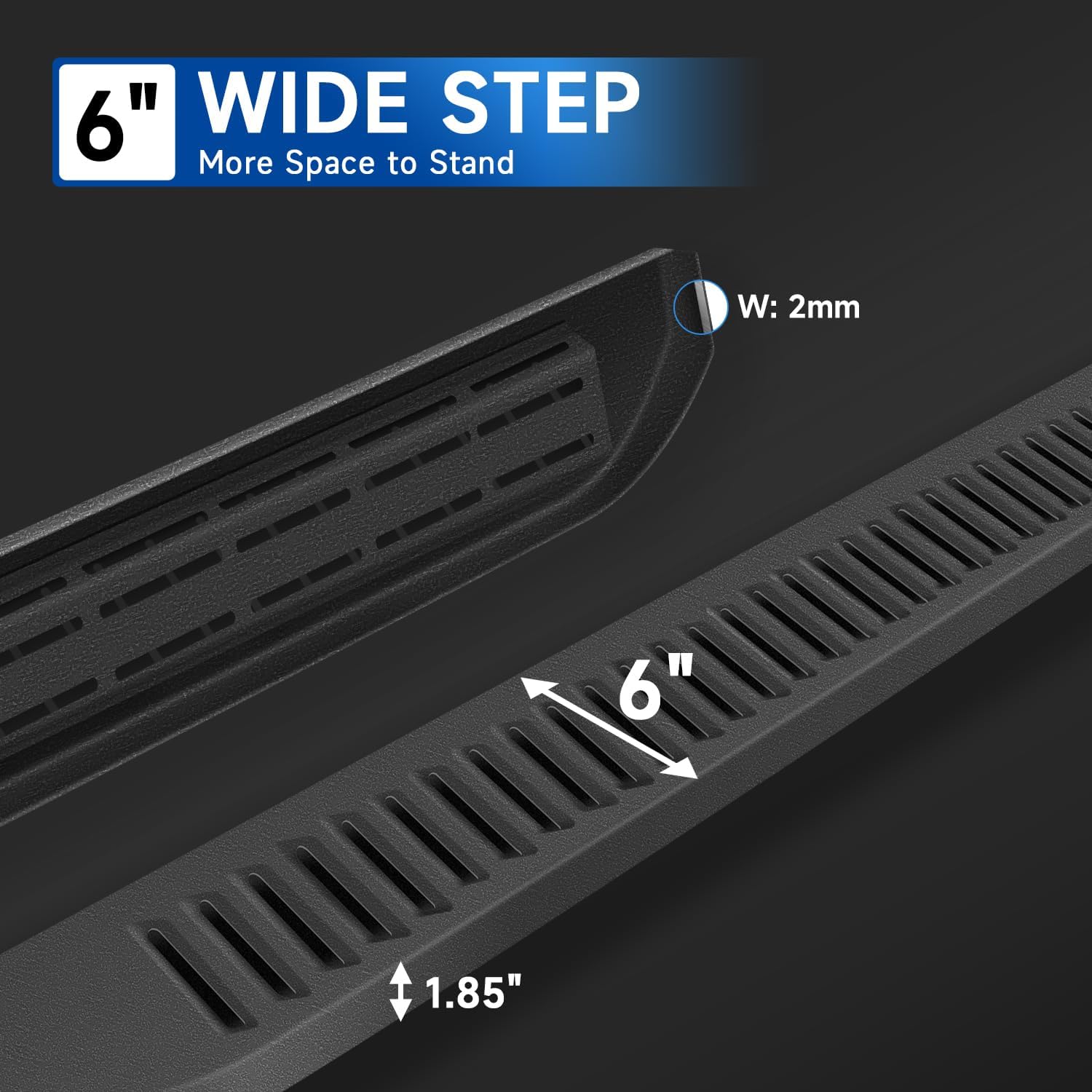 86 inch Running Boards Compatible with 2005-2023 Toyota Tacoma Double Cab/Crew Cab (4 Full Size Doors), Carbon Steel Side Steps Nerf Bars