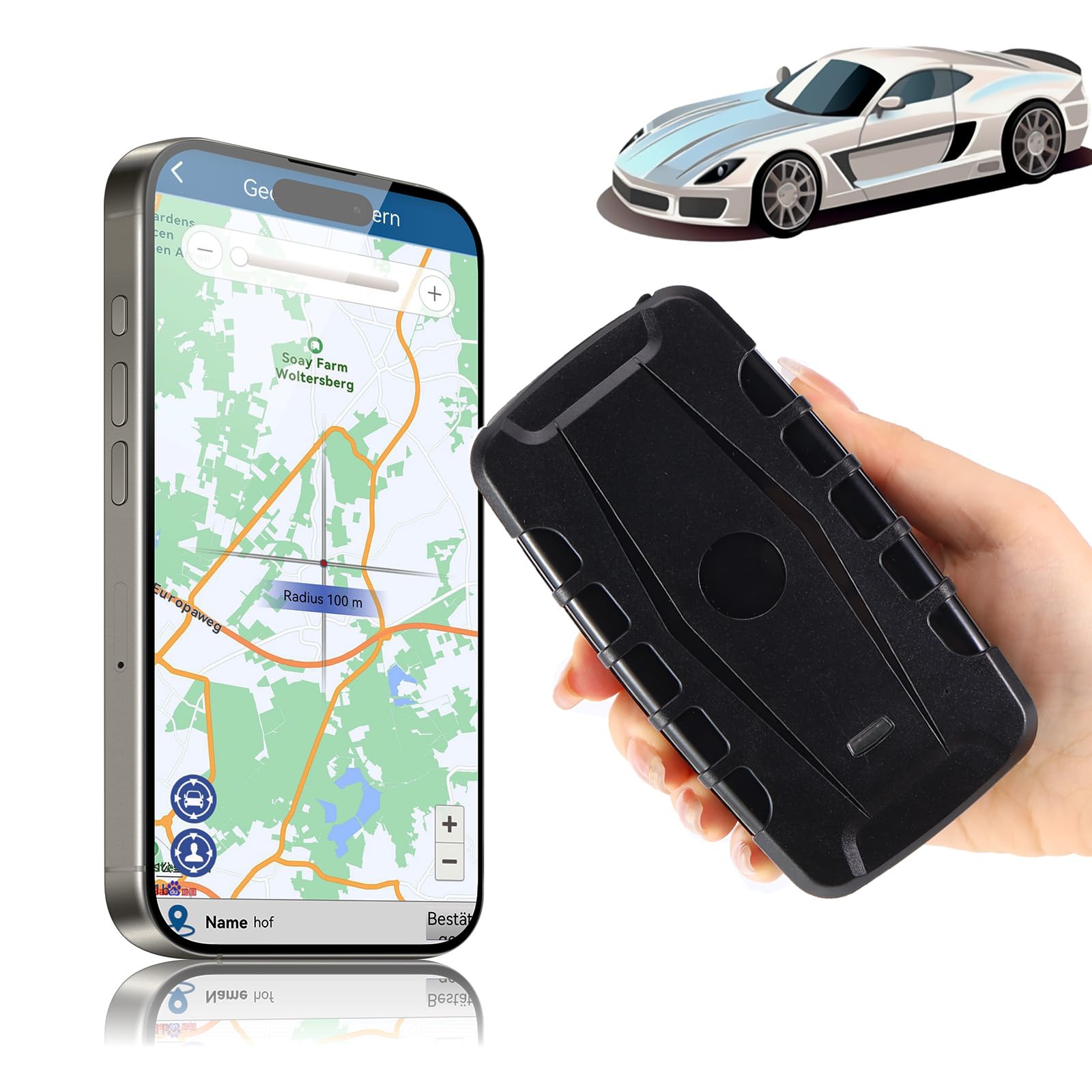 GPS Tracker per Auto 20000mah Localizzatore GPS Batteria Lunga Durata APP Senza Abbonamento IP67 Impermeabile Geofencing Smart Alarm con Magneti TK918