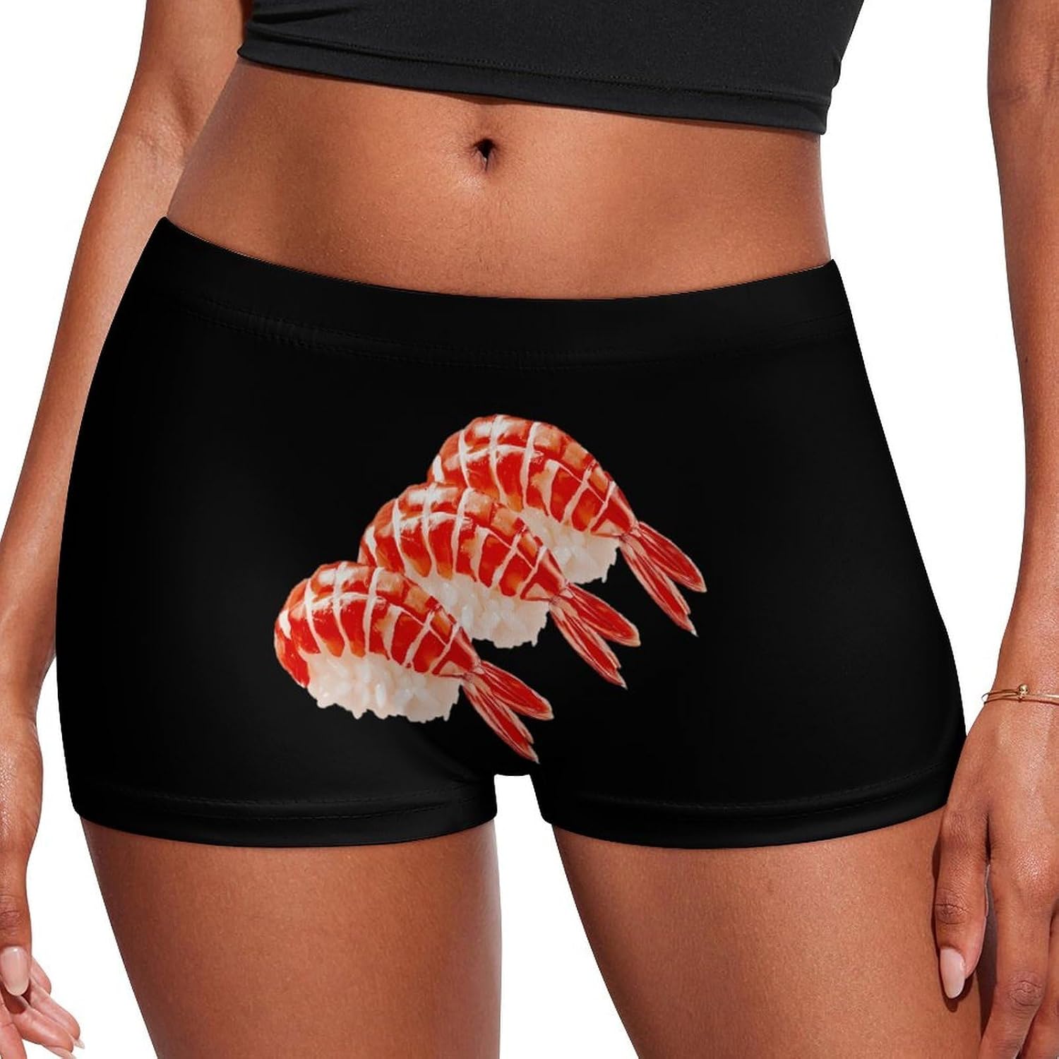 Sushi1 Shrimp Funny Women's Boxer Briefs Breathable Underpants Trunks Stretch Underwear