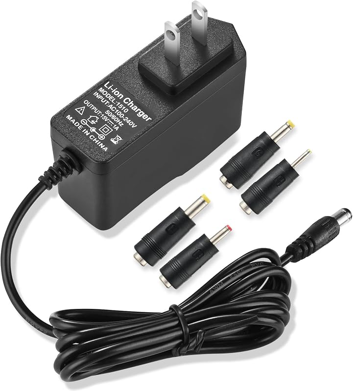 15V 1A~1.5A Adapter Charger Charging Cable Cord for Peak 450A 500A 600A 800A 1000A Auto Battery Booster Jump Starter, Compatible Beatit,Tacklife,Gooloo & More Portable Car Jump Starter