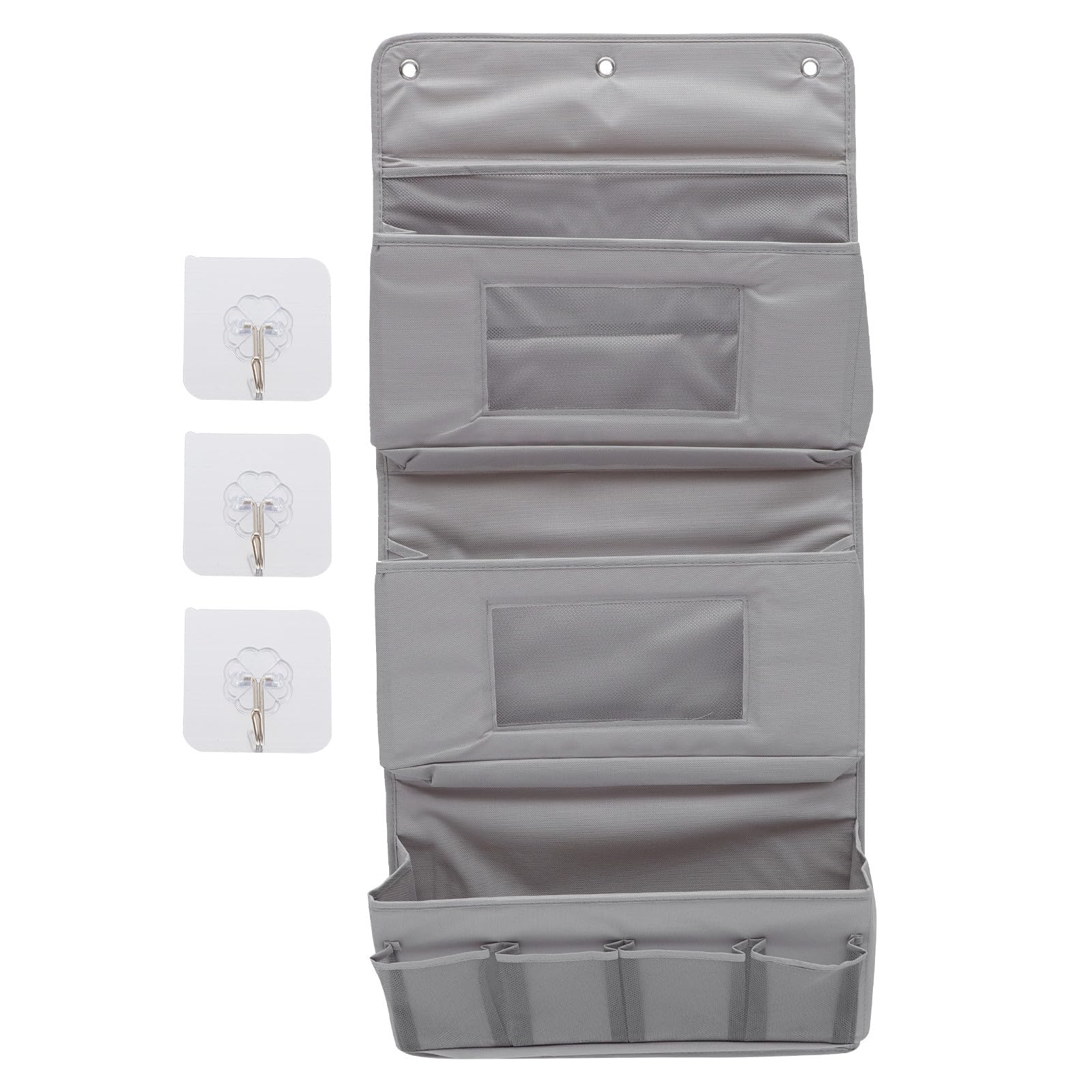 INOOMP Borsa da Appendere Oxford con Rete a 3 Strati e Ganci senza Fori, Organizer Pratico per Porta e Camera da Letto, Supporto Robusto per Tenere Ordine