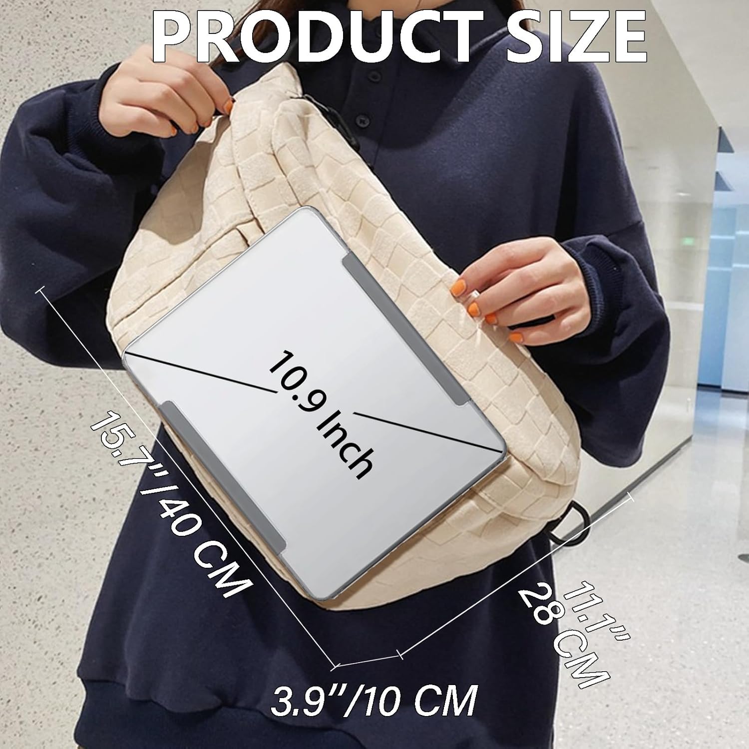 KlaOYer Checkered Fanny Pack for Women Travel Waist Pack Plaid Sling Bag Trendy Fashion Crossbody Purse Belt Chest Handbag (Black) - Image 6