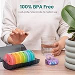 Organisateur de Pilules Hebdomadaire 7 Jours 2 Fois par Jour, Sukuos Grandes Boîtes à Pilules Quotidiennes pour Pilules/Vitamines/Huile de Poisson/Suppléments - Couleurs Arc-en-Ciel