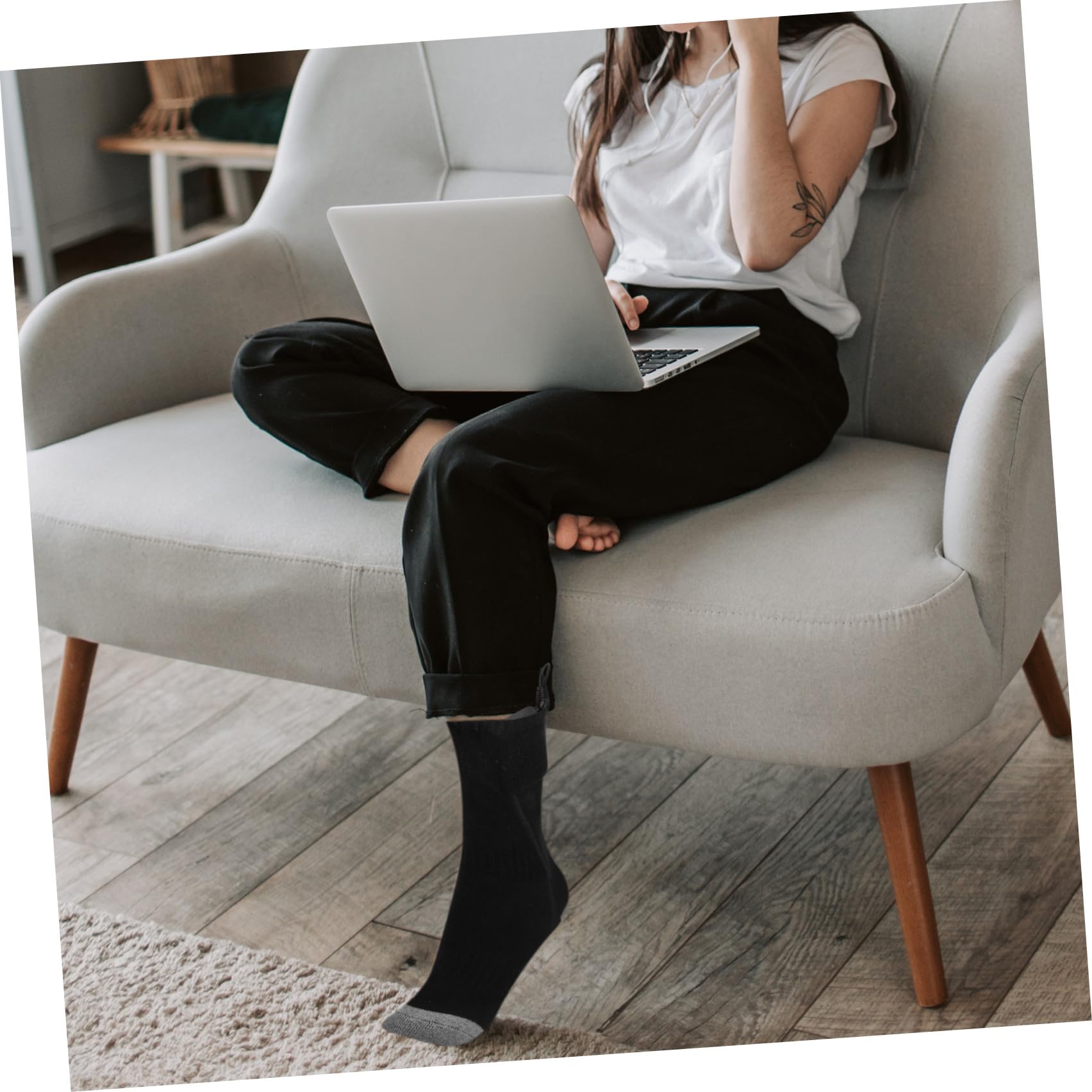 Beheizbare Heizsocke 1 Satz mit USB, Schwarz, Polyester