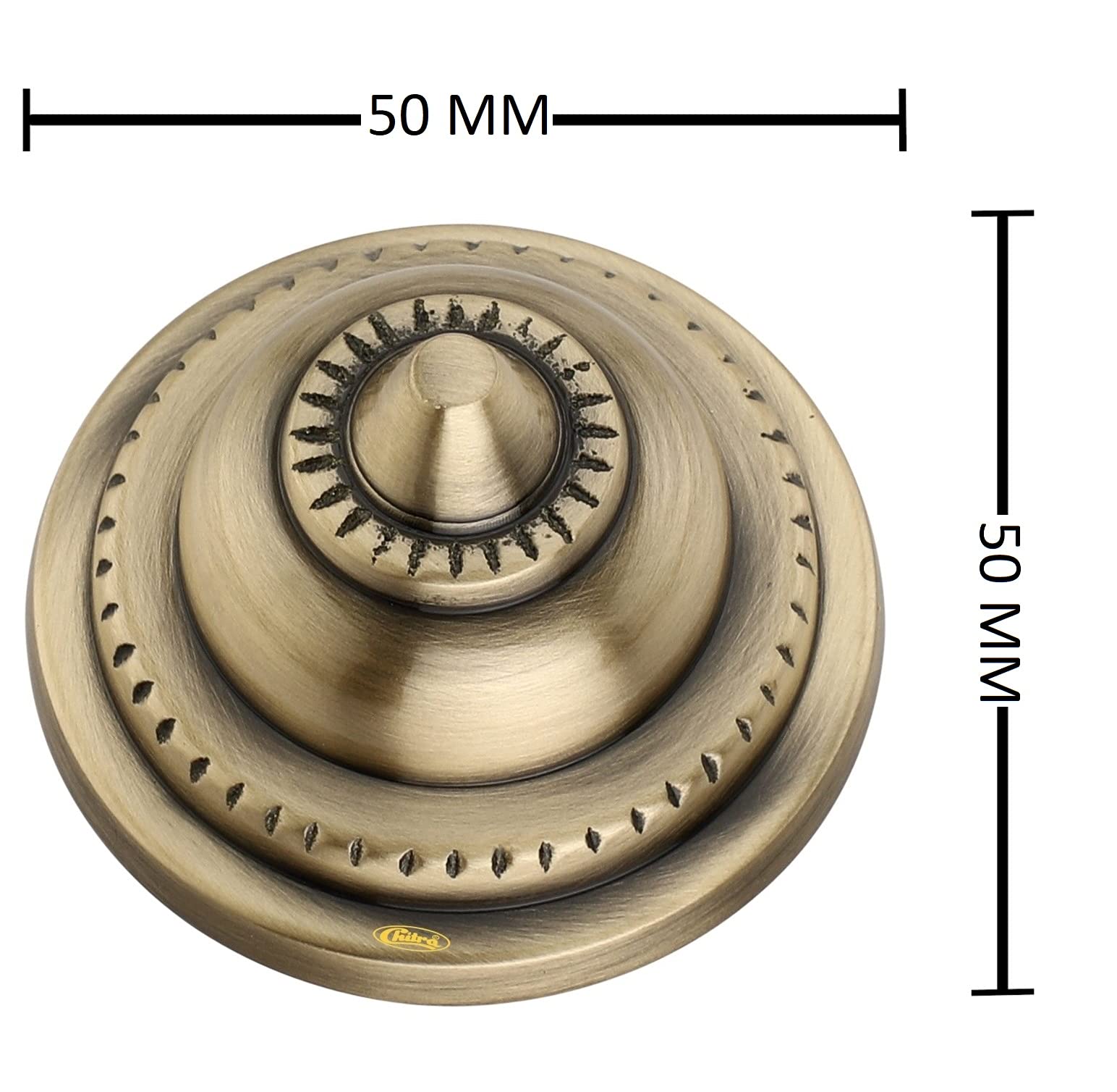 Chitra Brass Decorative Ashoka Door Dooms for Doors/Pooja Room/Home Decorative Pack of 4 (Antique Brass Finish, 50 MM) Pull Handle — Amazon image 3