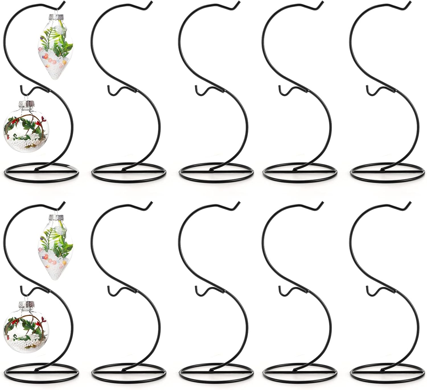 Fasmov 10 Pack Ornament Display Stand, Iron Hanging Stand