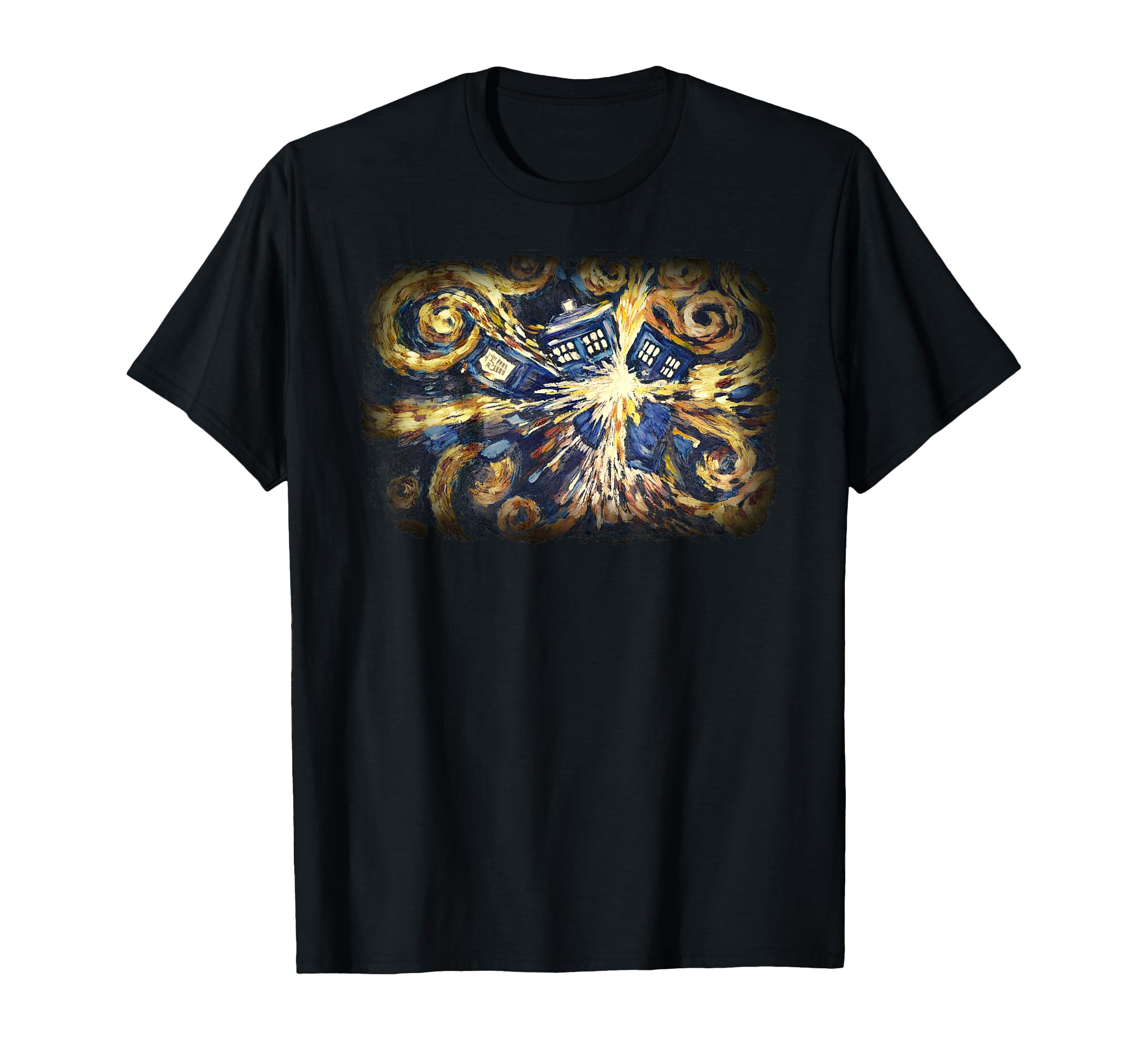 Art Tardis Van Gogh Time Travel Sci-Fi Fan T-Shirt