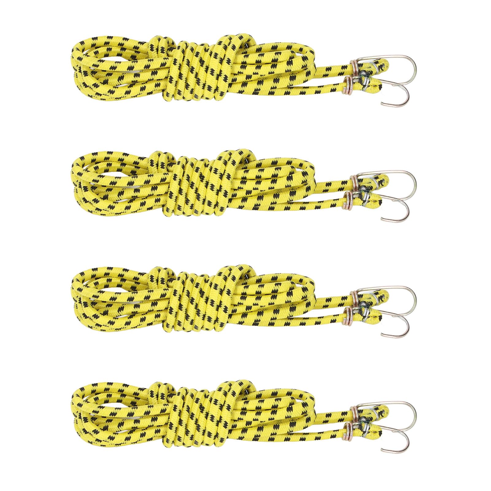 FTVOGUE Corda Elastica Resistente 10 Pezzi con Ganci, Corda Elastica in Gomma per Fissare Teloni, Mobili, Biciclette, Avvolgimento Resistente Ai Raggi UV e Meccanismo di Bloccaggio Regolabile per