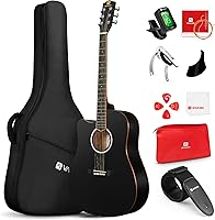 Vista 10 de Vangoa Kit de Guitarra Acústica para Adulto Principiante Adolescente, Tamaño Completo con Corte, Guitarra Acústica para Principiantes, 41 Pulgadas