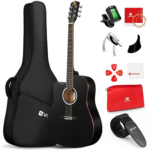 Vangoa Left Handed Guitar, Full Size Cutaway Left Handed Acoustic