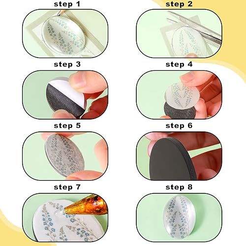 Miniatura 4 de 72 imanes redondos de ferrita de cerámica de vidrio con respaldo adhesivo y gemas de vidrio transparente transparente para bricolaje y colgantes de