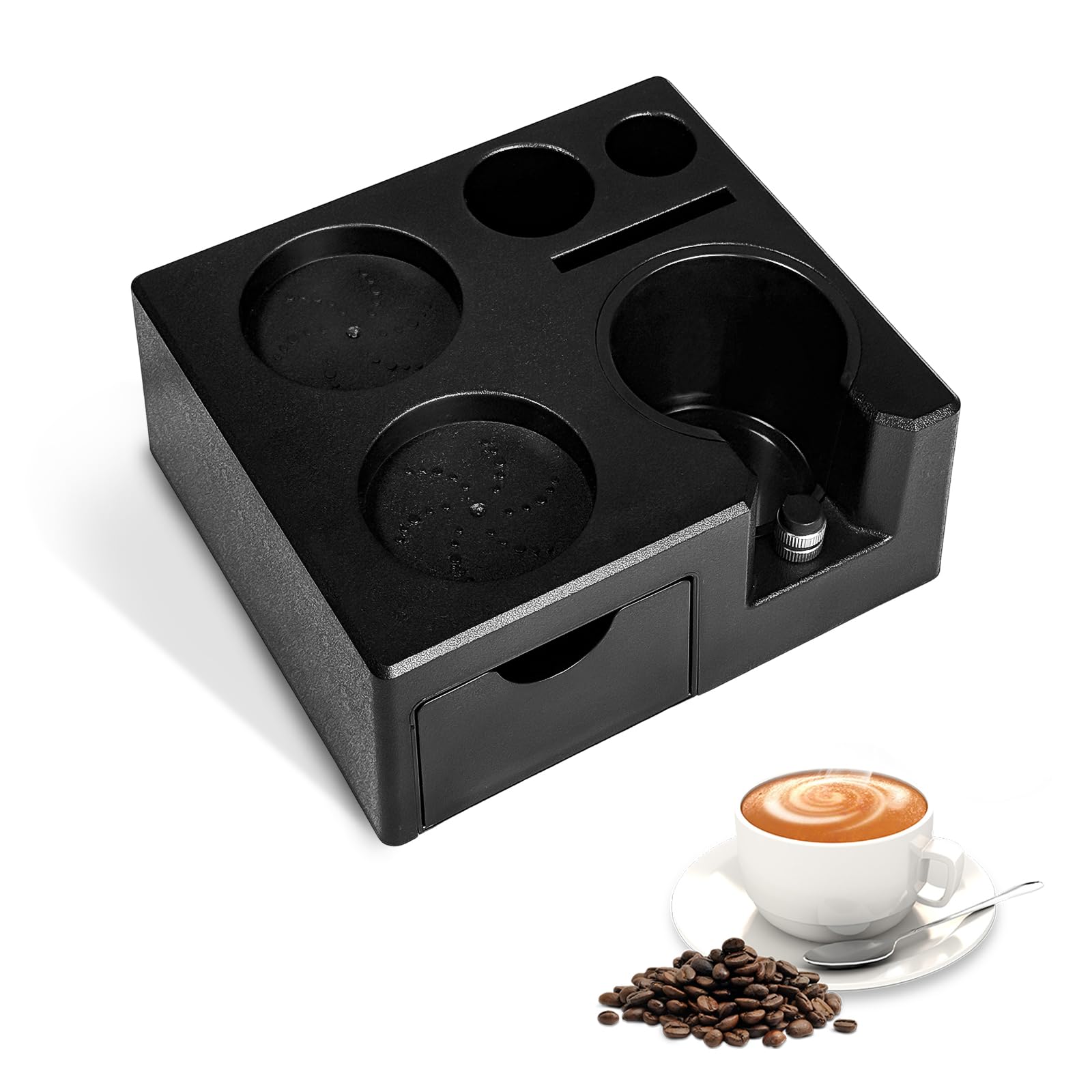STAZIONE TAMPONAMENTO CAFFÈ Noce Organizzatore Espresso Accessori Caffettiera 395621566866