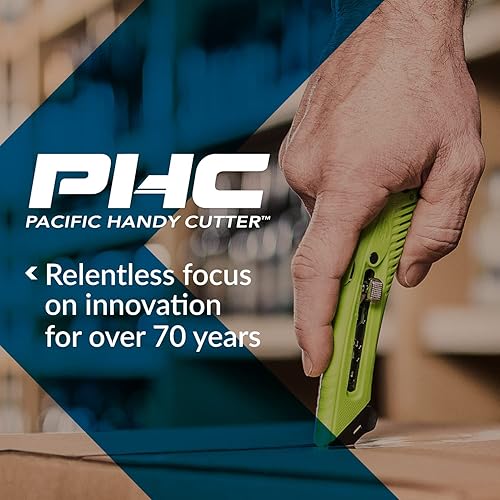 Miniatura 10 de Pacific Handy Cutter S4SR Cortador de seguridad autorretráctil con protector de metal fijo, divisor de cinta sin cuchillas, protector de acero para