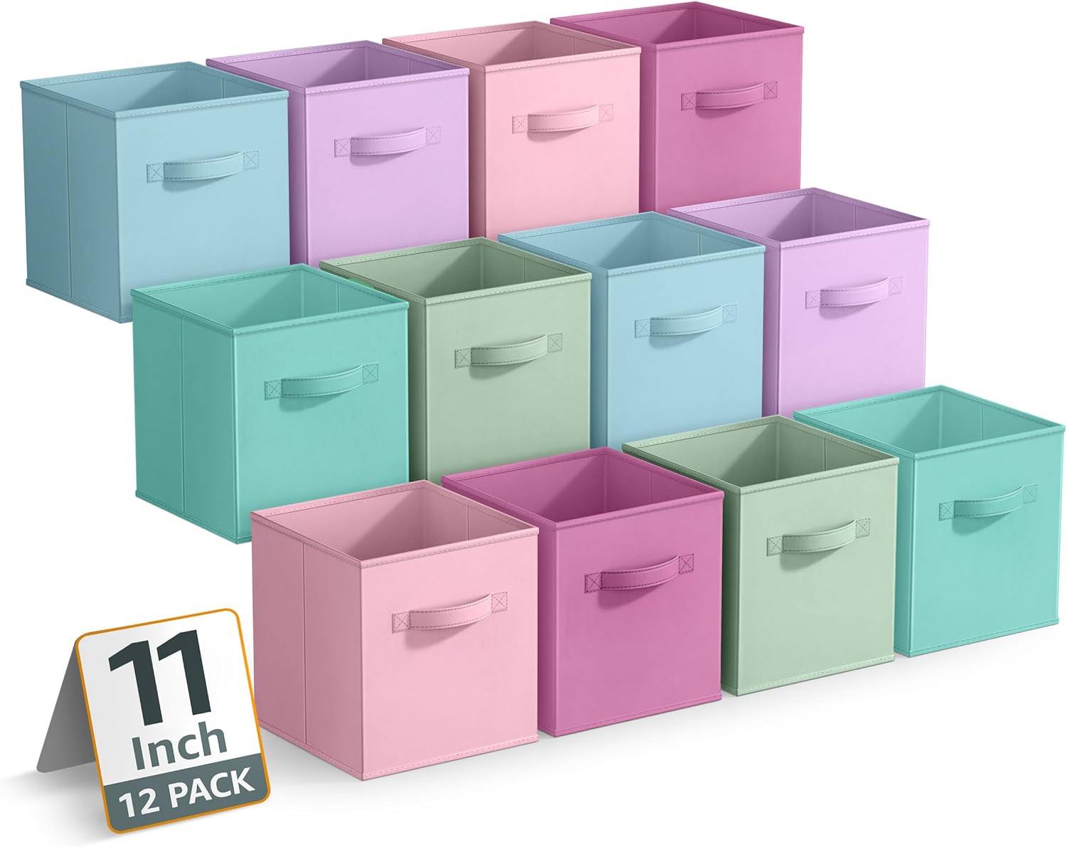 Sorbus 11 Inch Storage Bins Sturdy Collapsible Fabric