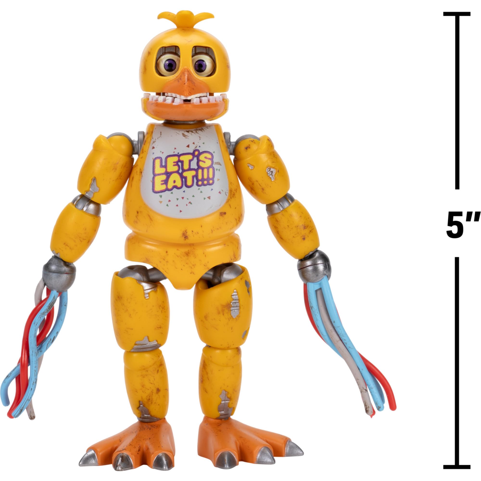 Jazwares Five Nights at Freddy’s Withered Chica Office Set - 5-Inch Articulated Figure with Jumpscare Feature, Glow-in-The-Dark Eyes, and Optical Diorama thumbnail 6