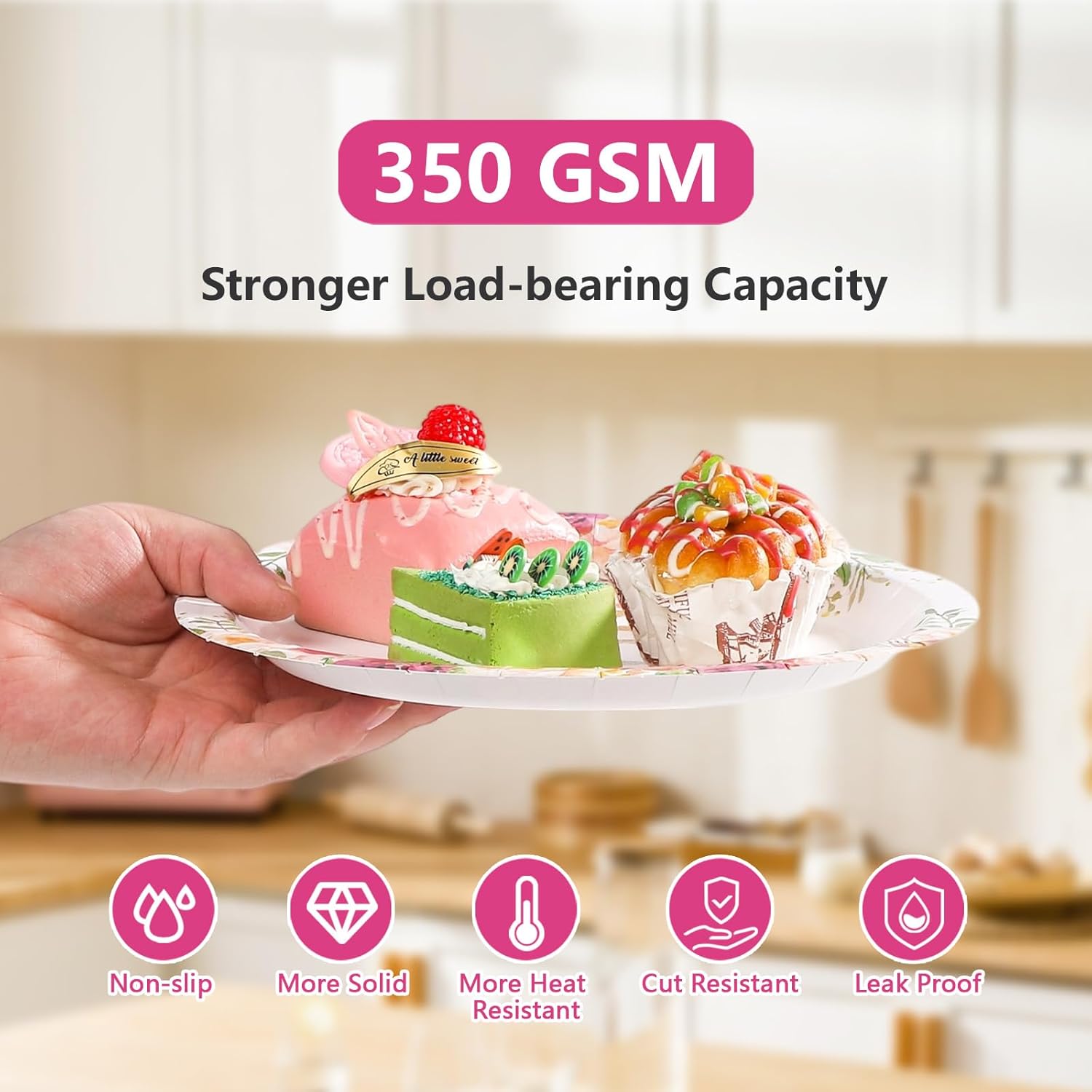 96Pcs 95th Birthday Decorations for Women Rose Gold Floral Party Plates and Napkins Disposable 95th Birthday Gifts Tableware Set for Women Fabulous Party Decorations Serves 24 - Image 3