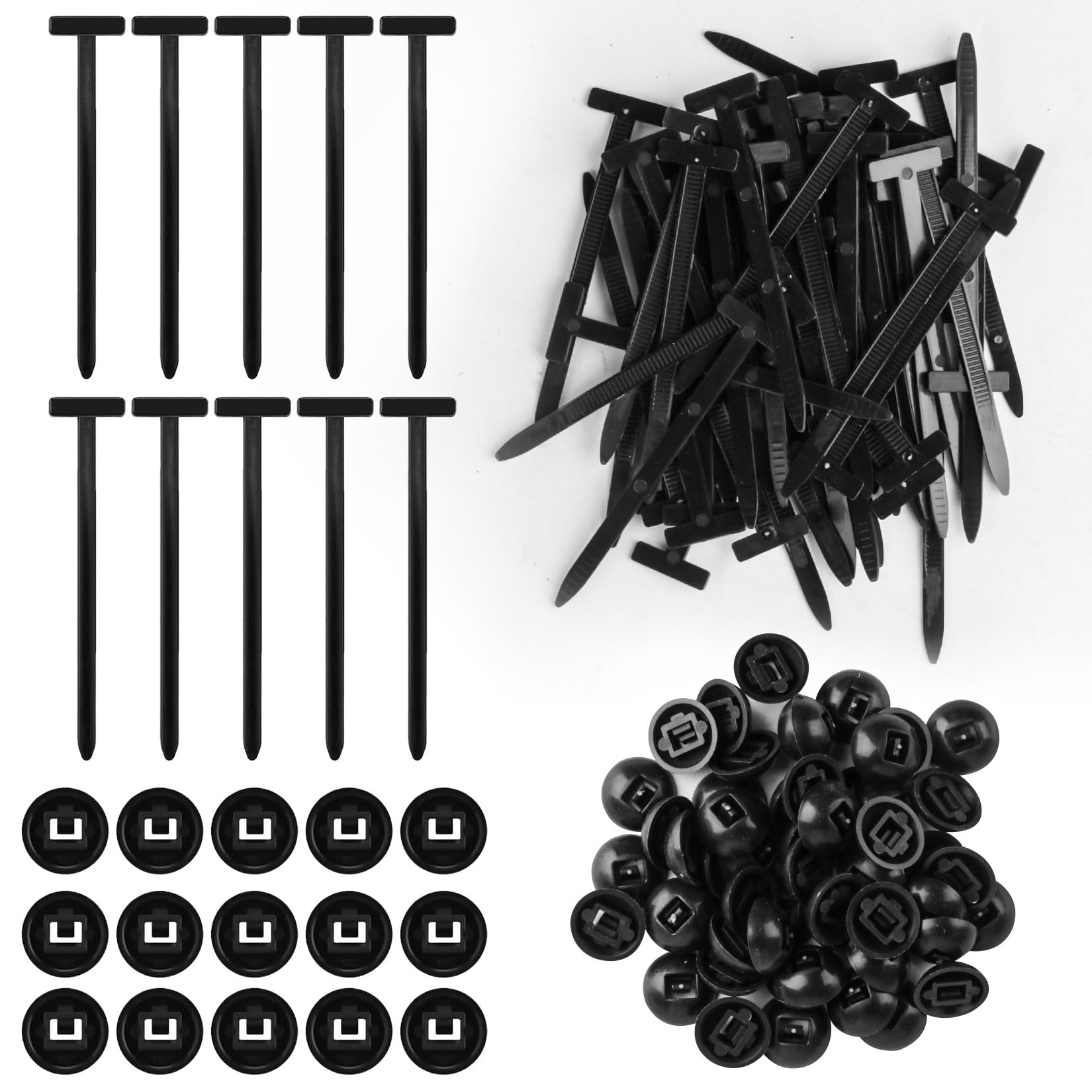 200 Pcs Nylon Universal Cable Tie Buckle Clips, Zip Tie Clips Holder