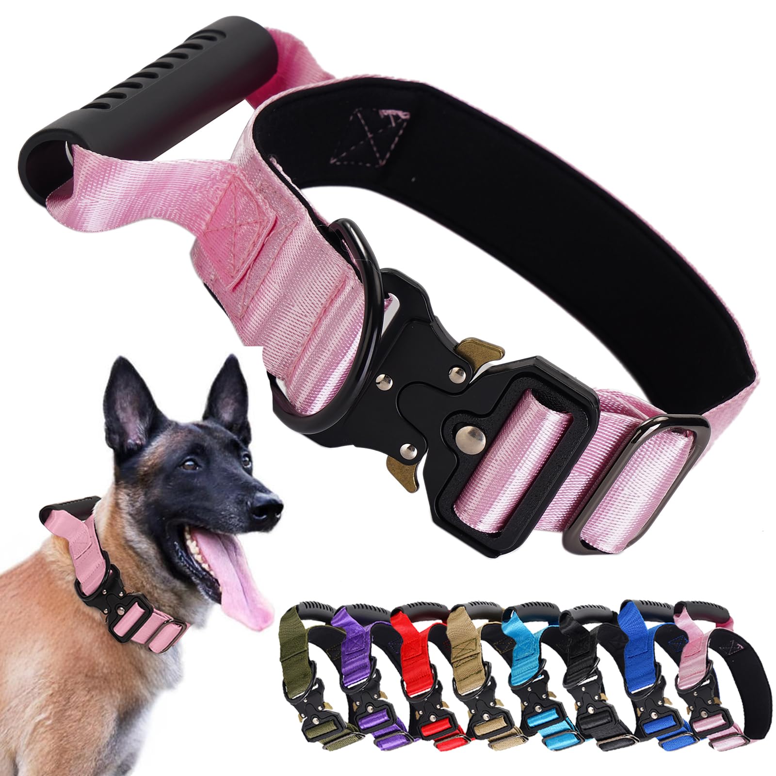 Collier tactique pour chien robuste réglable de moyenne et grande taille