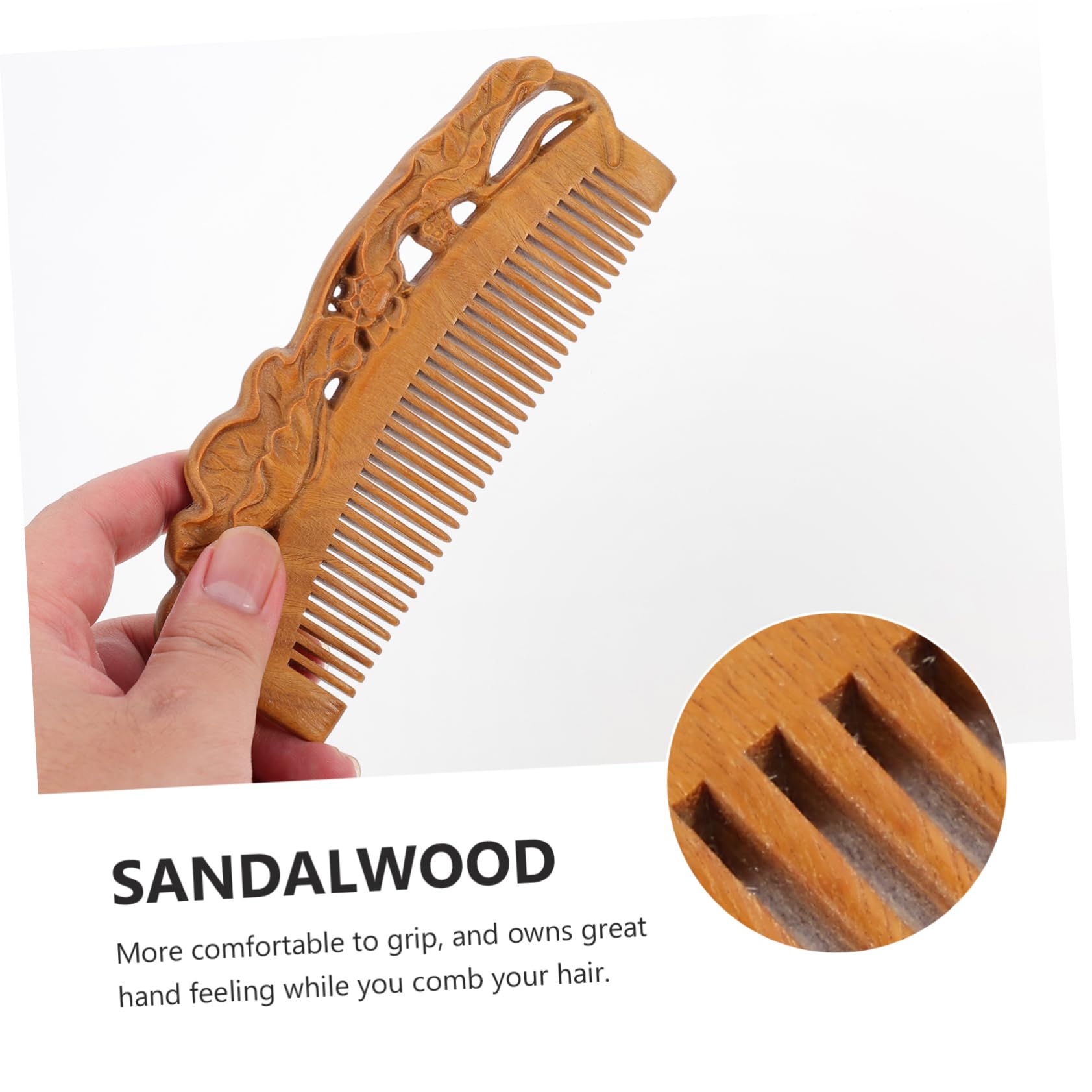FOMIYES 3pièces Peigne Bois De Santal à Dents Larges Peigne Démêlant Ergonomique Pour Types De Cheveux Pour Cheveux Longs Et Épais