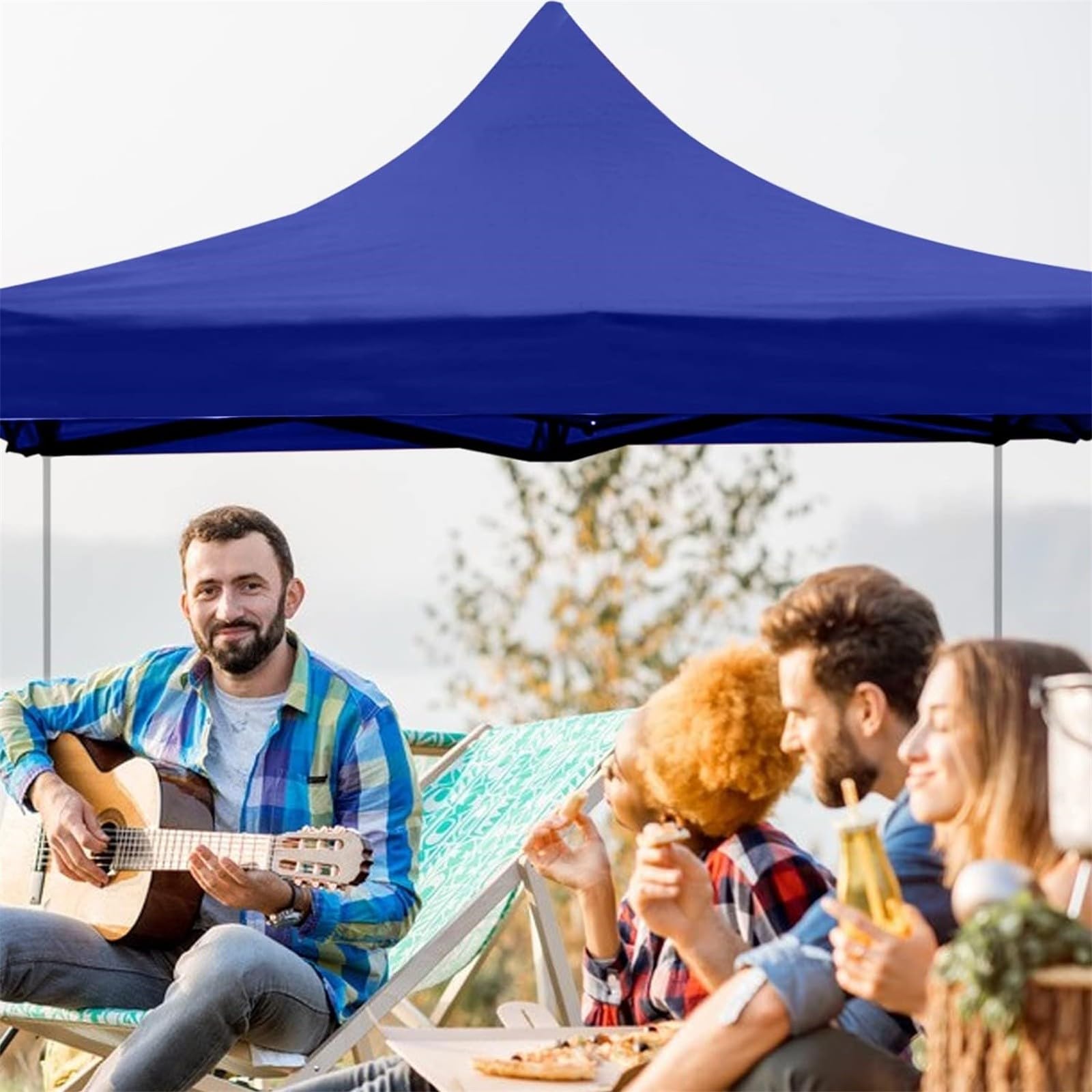 Ersatzdach für Faltpavillon 3x3m - Wasserdicht & UV-beständig | Gazebo Roof Replacement Cover | Für Garten, Camping & Party-Veranstaltungen (Blau, 2.5x2.5m)