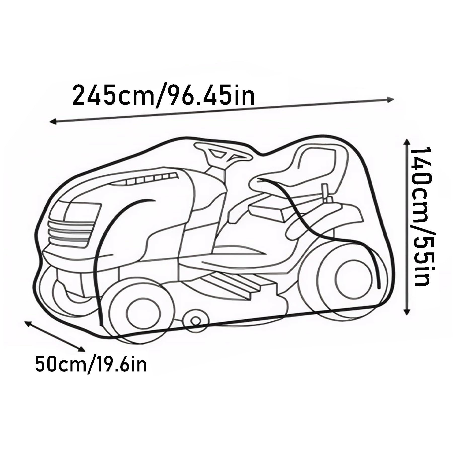 Funda protectora universal para cortacésped con bolsa de almacenamiento, impermeable, resistente a los rayos UV, para tractor de jardín al aire libre (negro, XXL)