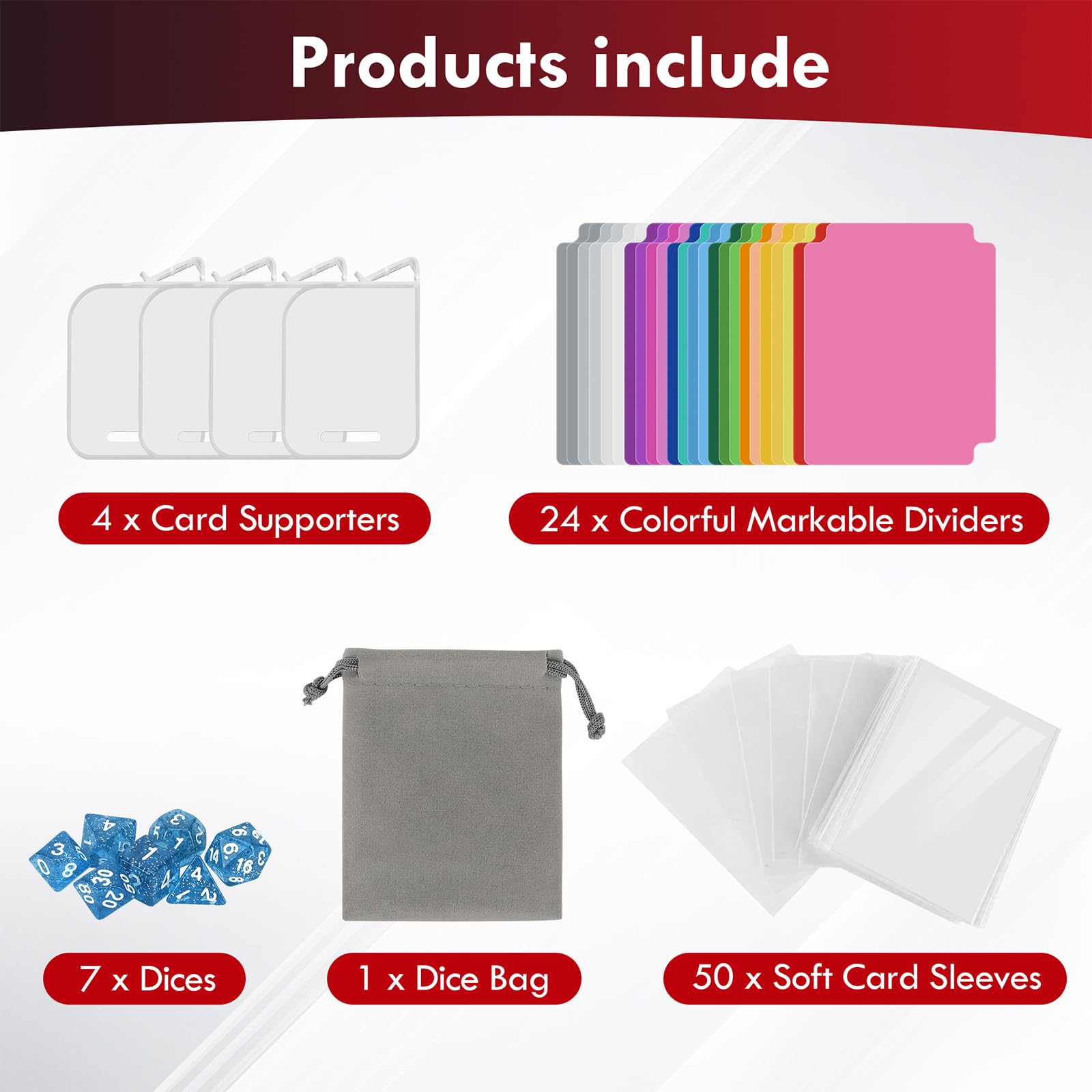 Caja de almacenamiento de tarjetas para más de 3000 tarjetas intercambiables, funda magnética de cuero impermeable con 24 separadores coloridos, se adapta a MTG y tarjetas deportivas